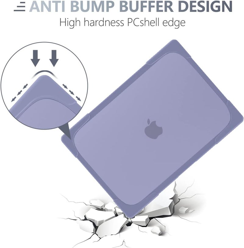 Batianda Heavy Duty Case for New MacBook Pro 14 Inch 2025 M5 M4 M3 M2 Pro/Max Chip- Ergonomic Foldable Kickstand (Holds 22lbs/Zero Wobble) Matte Rugged Armor Cover with Spare Parts, Lavender Grey - Image 4